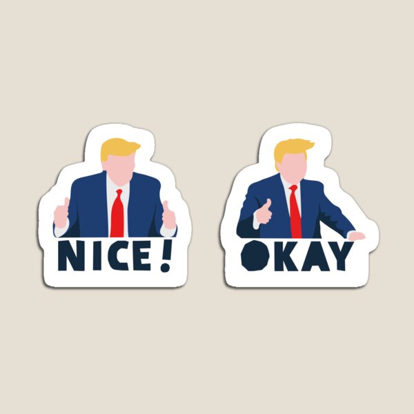 Artikelvorschau, Donald Trump Illustration, die zwei Daumen hoch Zeichen gibt, das NICE sagt entworfen und verkauft von vintagegraphic.