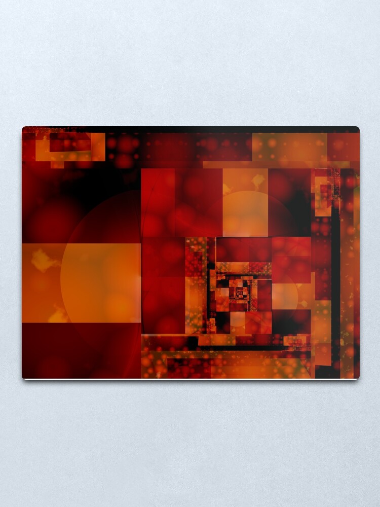 Alternate view of City Abstract - Fire Red Metal Print