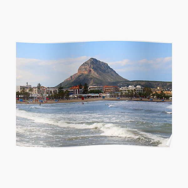 Javea, Spain. Montgo Mountain viewed from the Arenal. Poster