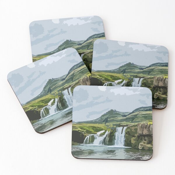 Item preview, Stylized Waterfalls designed and sold by Spacepaprika.
