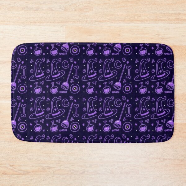 Item preview, Cute neon Halloween pattern, purple, black, blue, Cute Halloween watercolor pattern, purple, boo, witch, eye, candy, bat, witch hat, pumpkin, latest Halloween bestselling, trending designed and sold by August-E.