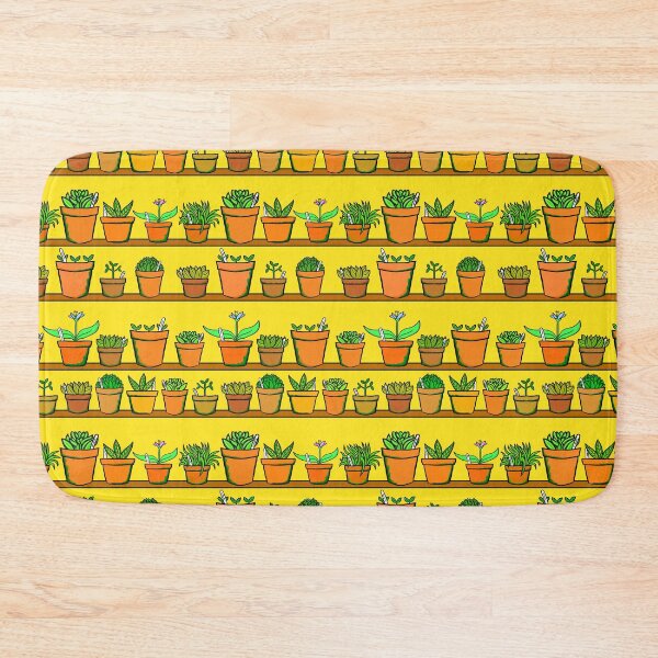 Item preview, Gardeners Shelves - Greenhouse Pot Plants - Yellow Background designed and sold by complicolor.