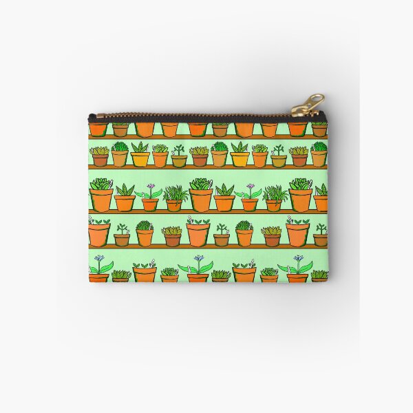 Item preview, Gardeners Shelves - Greenhouse Pot Plants - Green Background designed and sold by complicolor.