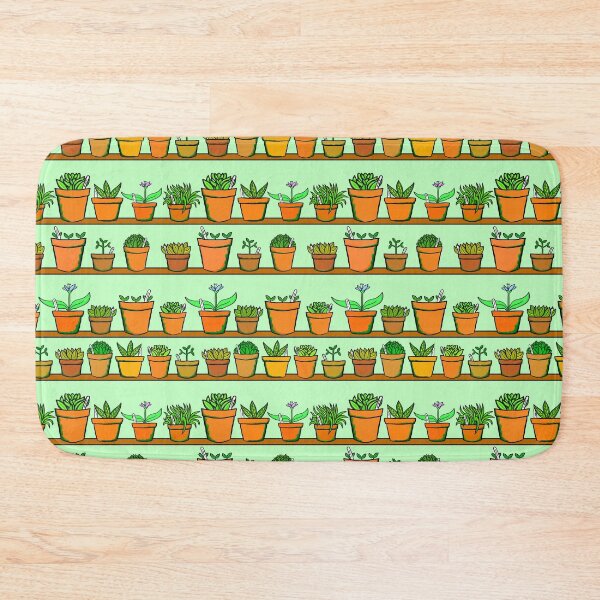 Item preview, Gardeners Shelves - Greenhouse Pot Plants - Green Background designed and sold by complicolor.