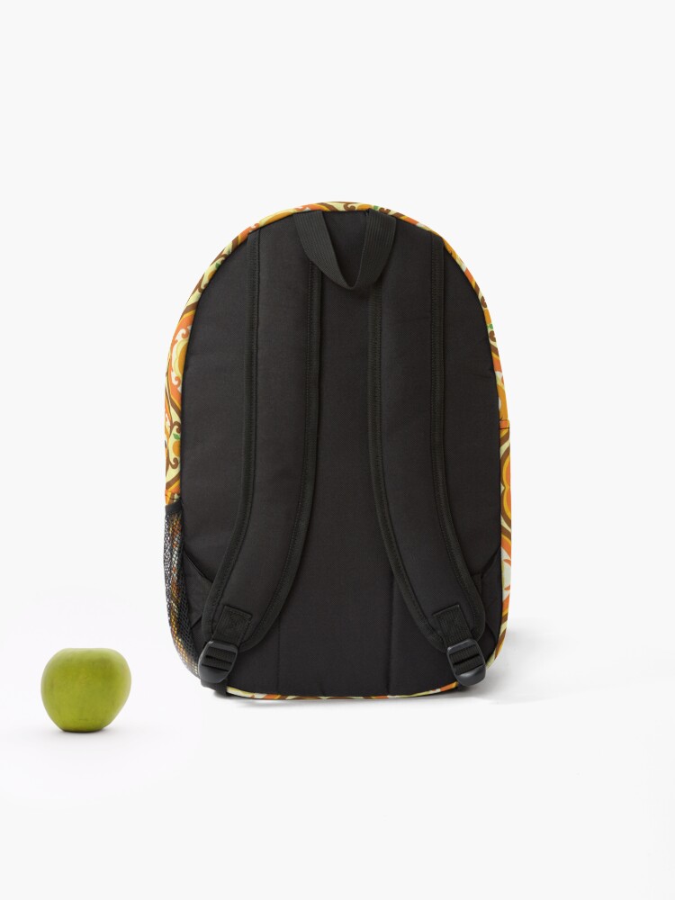 Discover Retro Orange Bird Pattern | Backpack