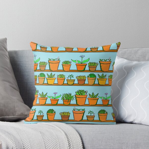 Item preview, Gardeners Shelves - Greenhouse Pot Plants - Blue Background designed and sold by complicolor.