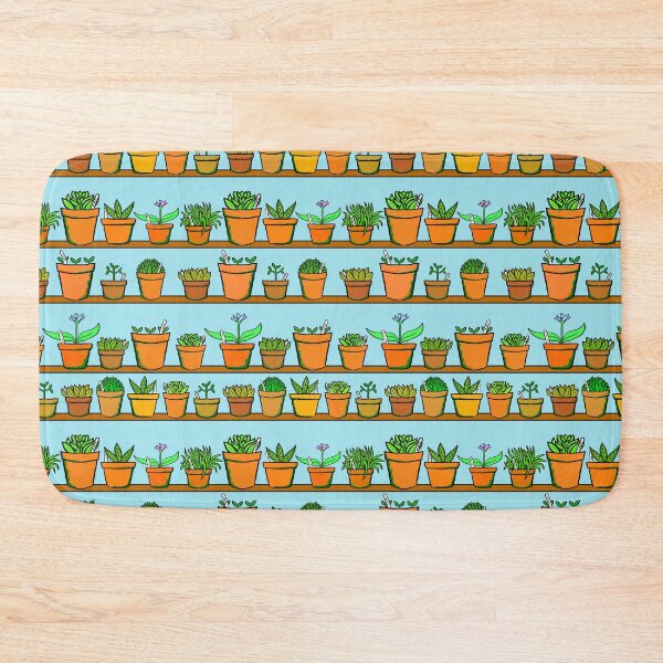 Item preview, Gardeners Shelves - Greenhouse Pot Plants - Blue Background designed and sold by complicolor.