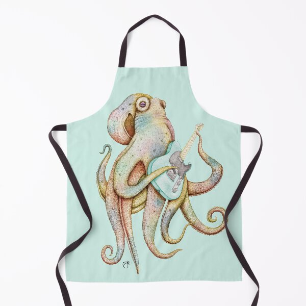 Item preview, POLAH - the axe wielding Octopus (on Aqua) designed and sold by ShorelineSally.