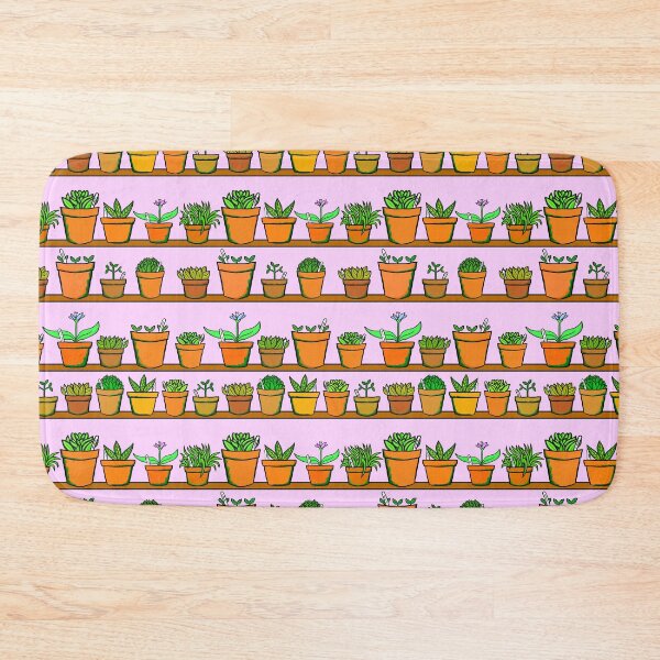 Item preview, Gardeners Shelves - Greenhouse Pot Plants - Pink Background designed and sold by complicolor.
