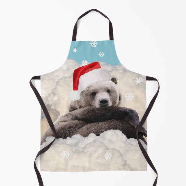 Artikelvorschau, Brown Bear Santa Claus - Winter Clouds Snowflakes entworfen und verkauft von Move-Art.