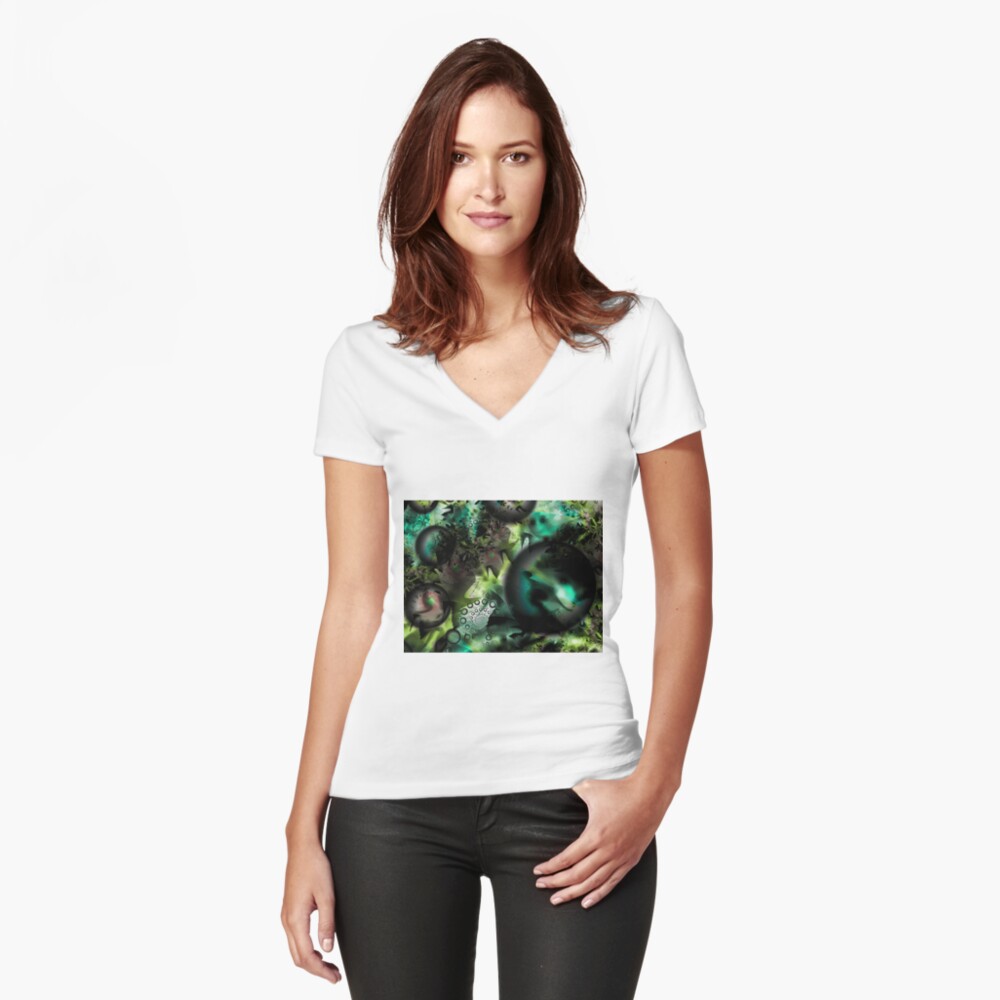 Item preview, Fitted V-Neck T-Shirt designed and sold by garretbohl.