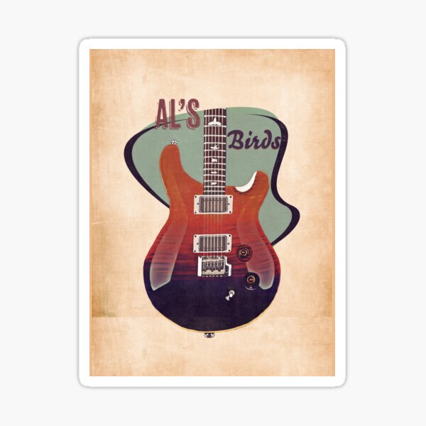 Al Di Meola's guitar retro poster Sticker