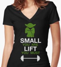 Yoda Workout Shirt Women's Fitted V-Neck T-Shirt