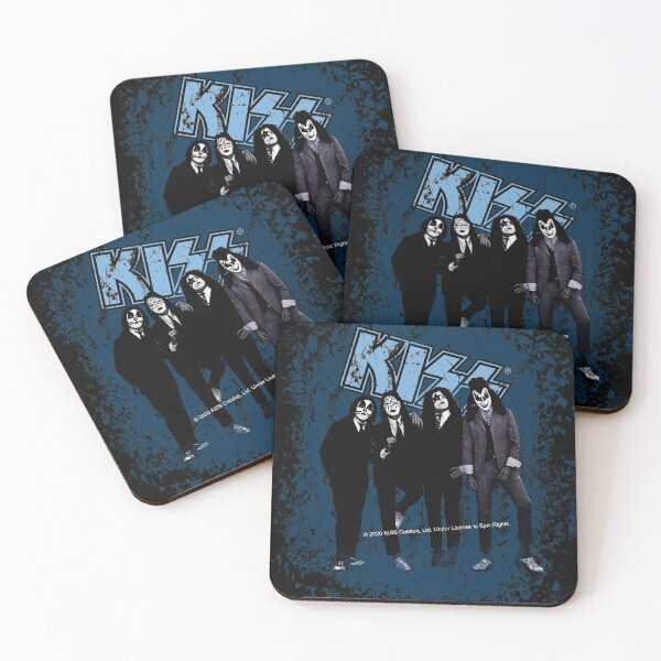 Item preview, KISS ® the band - Blue Background Logo Grunge designed and sold by musmus76.