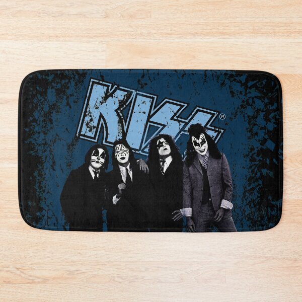 Item preview, KISS ® the band - Blue Background Logo Grunge designed and sold by musmus76.