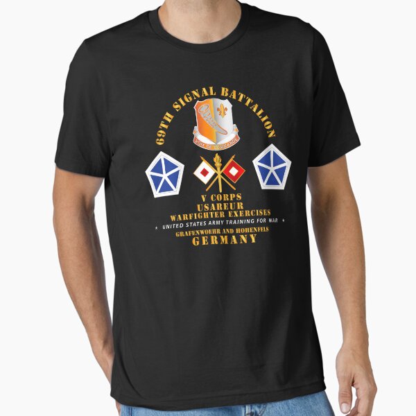 Vista previa del artículo con la obra «Ejército - 69th Signal Bn - V Cuerpo - Grafenwoehr HohenfelsAlemania», diseñado y vendido por Military Insignia Products.