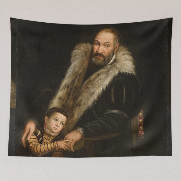 Item preview, Royal father and son vintage portrait  - giovanni antonio fasolo designed and sold by Vintage Designs +.