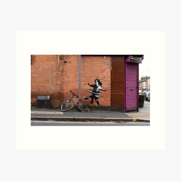 Banksy - Hula Hooping Girl (Nottingham Fahrradreifen) Kunstdruck