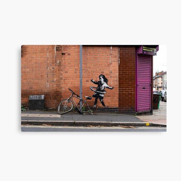 Banksy - Hula Hooping Girl (pneu de vélo Nottingham) Impression sur toile