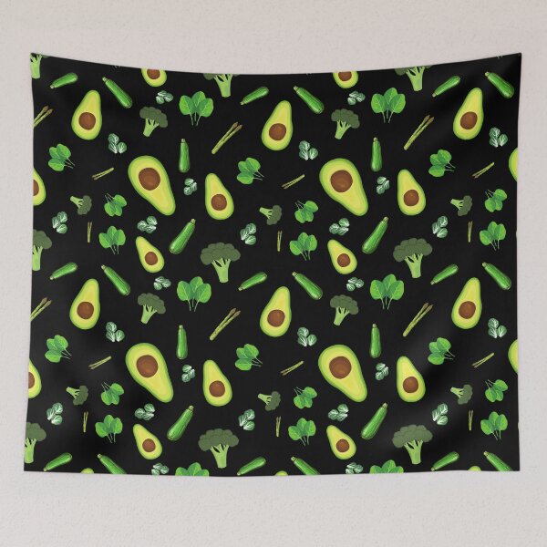Item preview, Green Vegetables & Avocado Pattern designed and sold by vibrantyy.