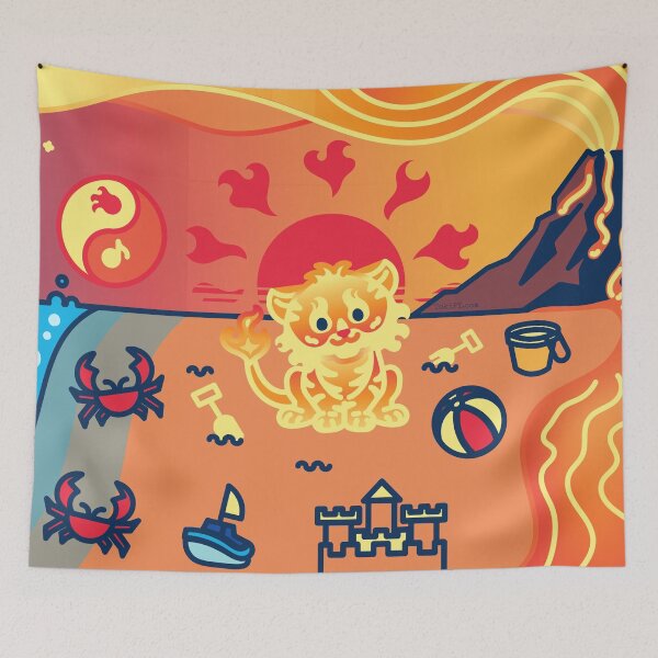 Item preview, Figer the baby liger on Fire - Creatober 2020 day 14 designed and sold by TokiPY.