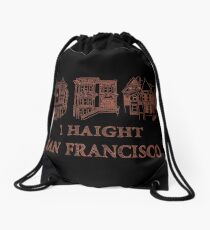 I Haight San Francisco Orange Drawstring Bag