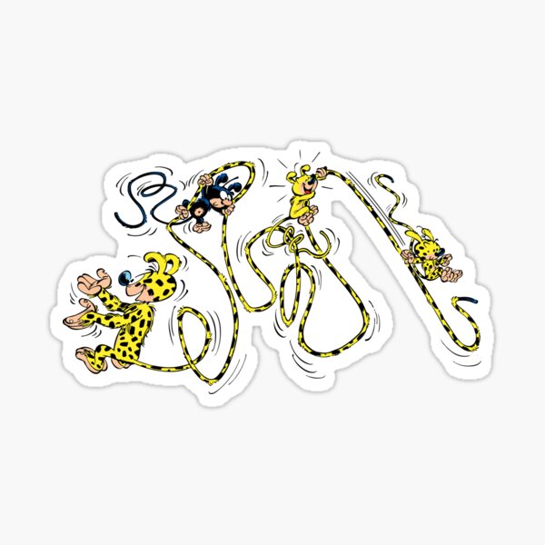 Bébés marsupilami accrochés à la queue Sticker