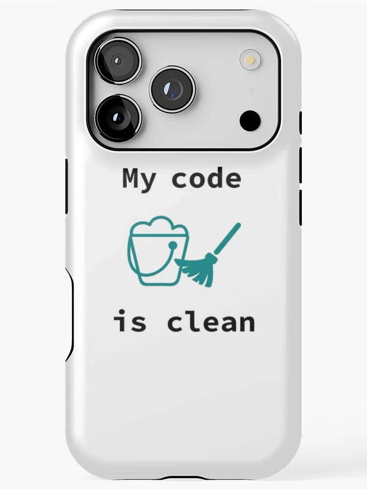 Thumbnail 1 of 4, iPhone Case, My Code Is Clean, Clean Code, Source Code, Software Engineer, Computer Science, Programming Humor, Dark Text designed and sold by Max-Wear.