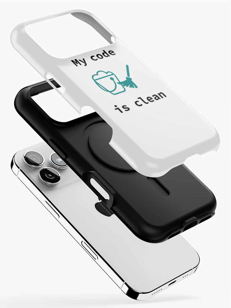 Thumbnail 2 of 4, iPhone Case, My Code Is Clean, Clean Code, Source Code, Software Engineer, Computer Science, Programming Humor, Dark Text designed and sold by Max-Wear.