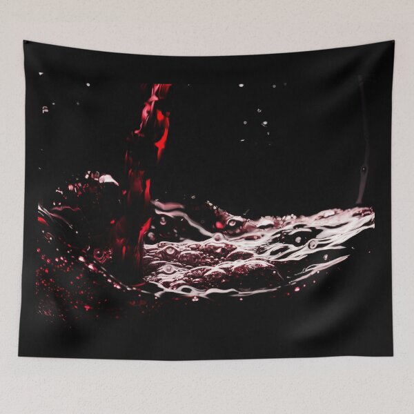 Item preview, Pouring red wine in a glass - dark background designed and sold by wineandwords.