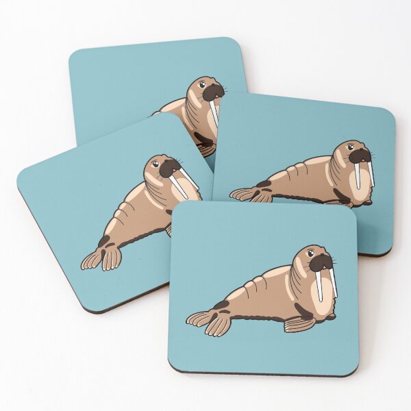 Item preview, Cute Walrus (sea-cow) kawaii style drawing designed and sold by KlaraMacinka.