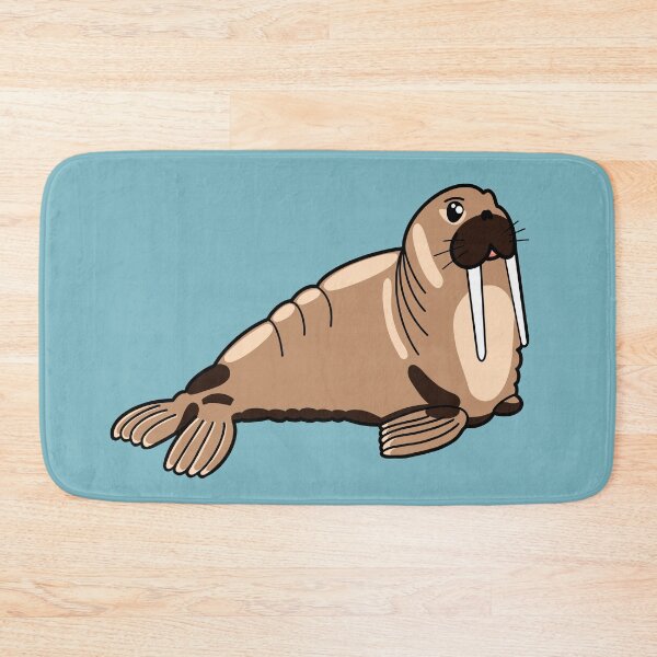Item preview, Cute Walrus (sea-cow) kawaii style drawing designed and sold by KlaraMacinka.