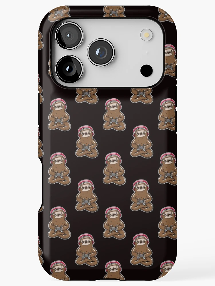 Thumbnail 1 of 4, iPhone Case, Gamer Sloth Pattern designed and sold by Whynot123.