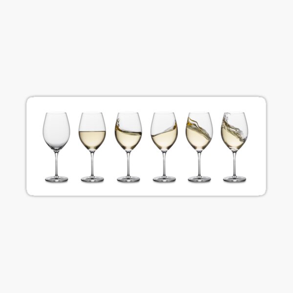 Wine tasting - white wine glasses. Sticker