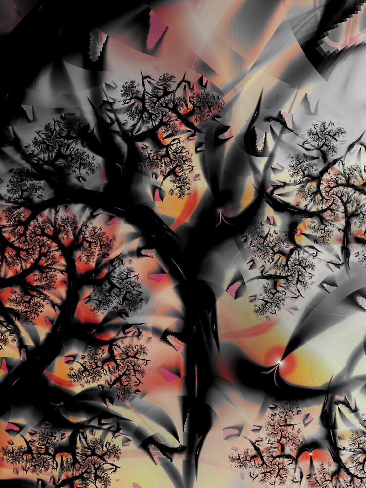 Thumbnail 3 of 3, Sticker, Fractal Forest - Tree Art designed and sold by Garret Bohl.