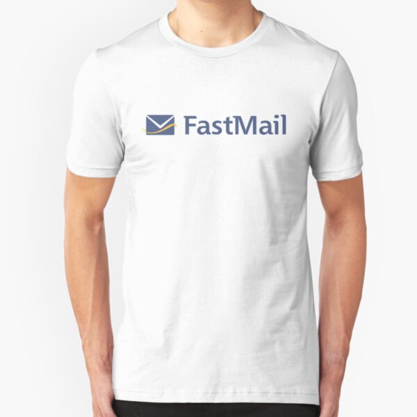 FastMail Blue with wordmark Slim Fit T-Shirt