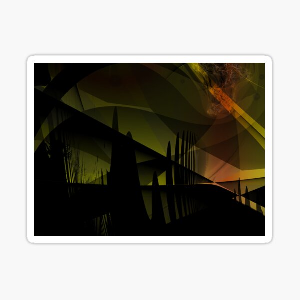Abstract Landscape Art Sticker
