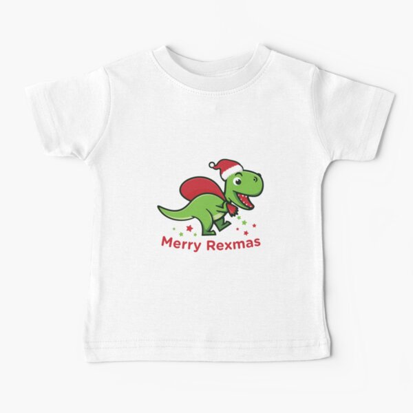 Merry Rexmas | Cute Trex Santa Christmas Baby T-Shirt