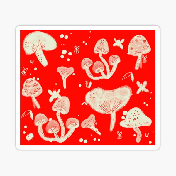 Mushroom Mushroom Red Red Sticker