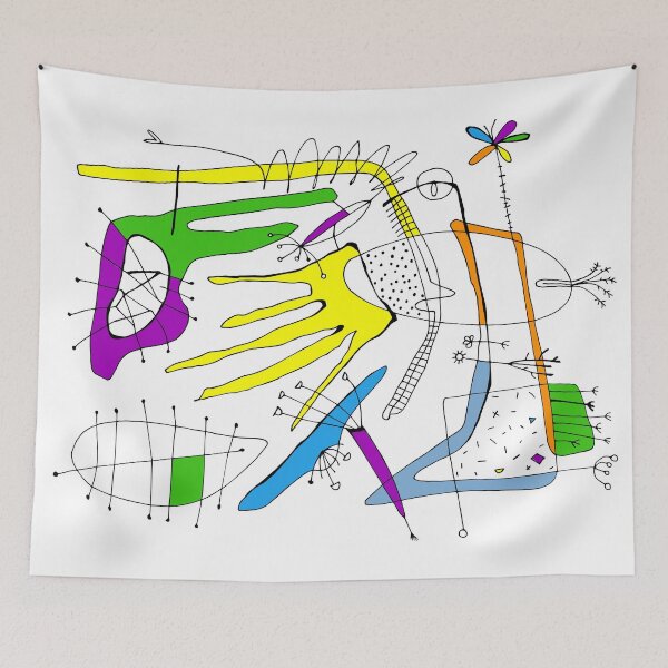 Item preview, Abstract Art Drawing Line Colorful Stylish Painting Graphic designed and sold by uzgintseva.