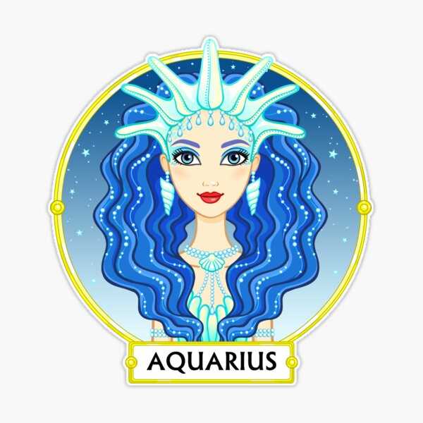 Aquarius Face Gem Stickers