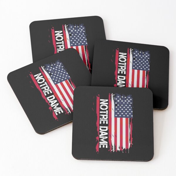 Item preview, Notre Dame Vintage Font USA Flag designed and sold by Merica1st.