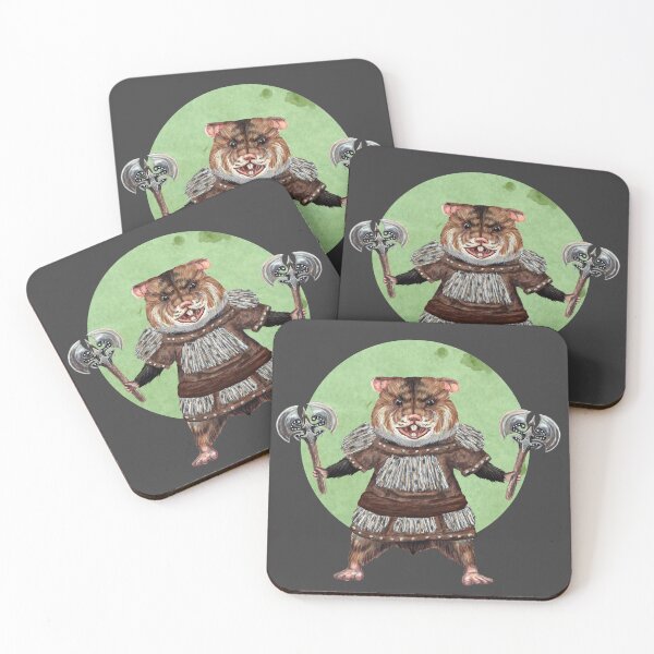 Item preview, Axe Weilding Hamster in grey designed and sold by CharlieCreature.