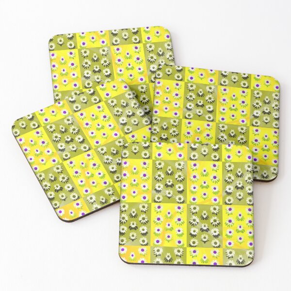 Item preview, Pretty Bright Yellow Daisy Flower Checkerboard Pattern Print designed and sold by Mary Riley.