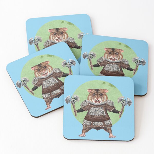 Item preview, Axe Weilding Hamster in blue designed and sold by CharlieCreature.