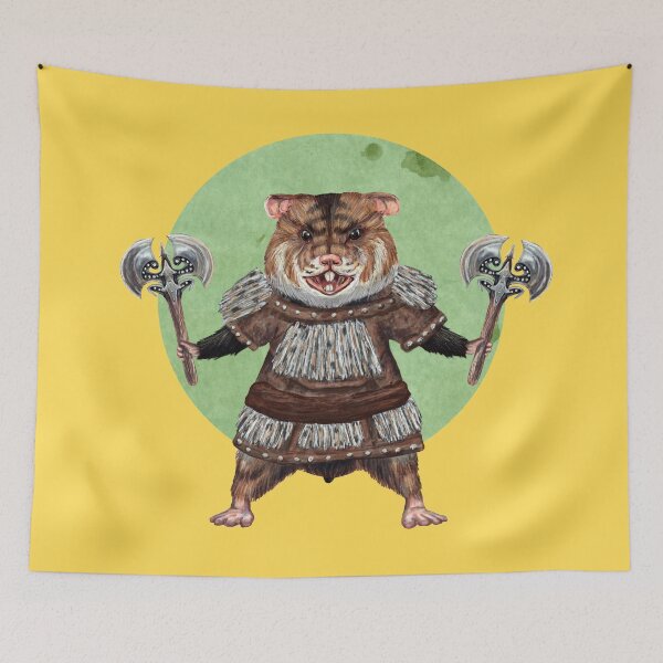Item preview, Axe Weilding Hamster in yellow designed and sold by CharlieCreature.