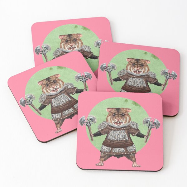Item preview, Axe Weilding Hamster in pink designed and sold by CharlieCreature.