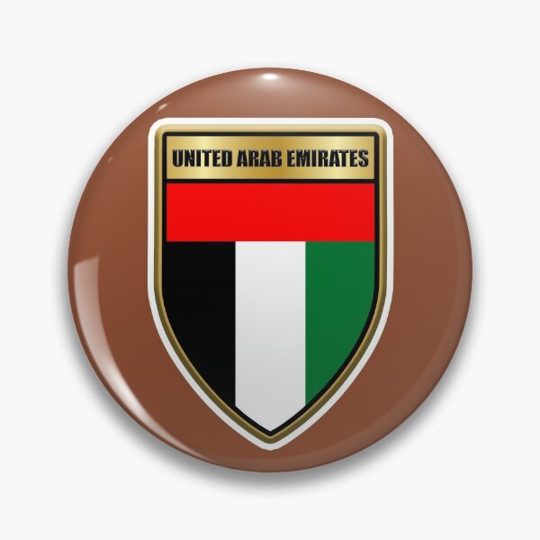 Pin Button Badge Ø25mm 1" Drapeau Flag Echarpe Maillot Emirats Arabes Unis AE 