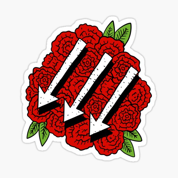 Artikel-Vorschau von Antifaschistisches Symbol. 3 Pfeile mit Rosen., designt und verkauft von JJadx.