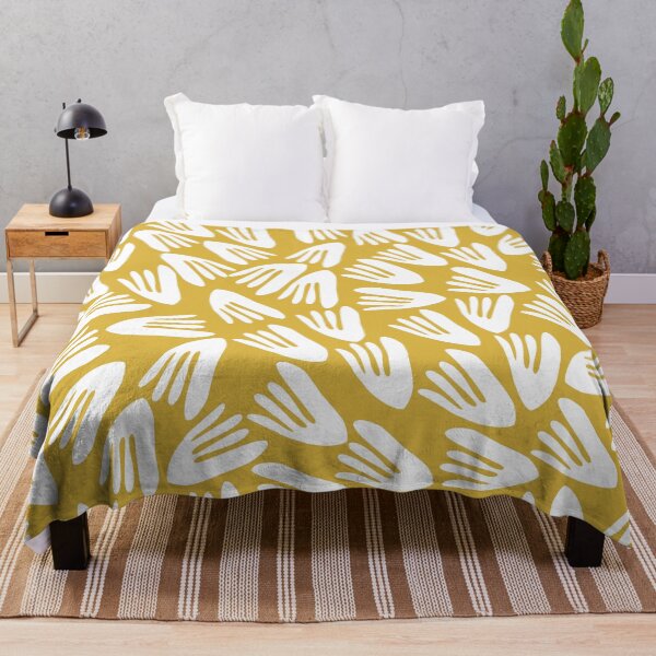 Item preview, Papier Découpé Modern Abstract Cutout Pattern in White and Light Mustard designed and sold by kierkegaard.
